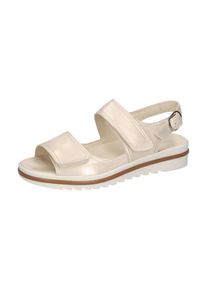 Waldläufer WALDLÄUFER Damen Riemchensandale "HUKURA", Gr. 7,5, gold, Nappaleder, metallic, Basic, Schuhe, Sommerschuh, Klettschuh, Bequemschuh in Komfortweite H