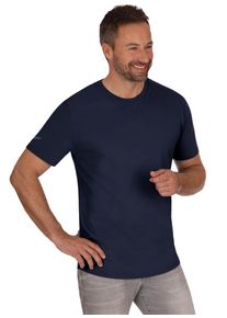 TRIGEMA Herren T-Shirt "TRIGEMA T-Shirt aus 100% Biobaumwolle", blau, Basic, Gr. L, 100% Baumwolle (Bio-Baumwolle kbA), Shirts