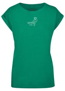 Merchcode Herren T-Shirt "Merchcode Damen Ladies Spring - Vibes T-Shirt", grün, casual, Gr. XS, bedruckt, 100% Baumwolle, Shirts