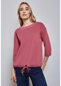Street One Damen 3/4-Arm-Shirtschwarz sugar coral, casual, Gr. 38, unifarben, Web, 60% Baumwolle, 36% Polyester, 4% Elasthan, Shirts, mit Tunnelzug
