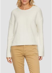 s.Oliver Damen Strickpullover, weiß, casual, Gr. 40, unifarben, Strick, Bouclu00e9, Obermaterial: 66% Baumwolle, 32% Polyester, 2% Elasthan,