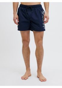 Jack & Jones JACK & JONES Herren Badeshorts "JPSTMAUI JJSWIM SPLICE LOGO AKM SN", blau, modisch, Gr. L, bedruckt, Web, Recycling-Polyester, Badehosen