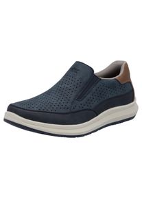 Rieker Herren Slip-On Sneaker, Gr. 45, blau, Lederimitat, casual, Schuhe, Slipper, Schlupfschuh, Halbschuh mit seitlichen Stretcheinsätzen