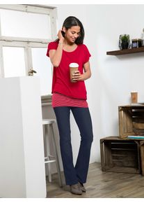 Casual Looks Damen 2-in-1-Shirt "Shirt + Top", rot, Gr. 36, unifarben, gemustert, gestreift, mehrfarbig, 95% Viskose, 5% Elasthan, Shirts
