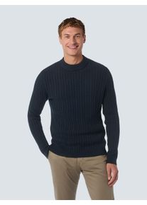 NO EXCESS Herren Strickpullover, blau, casual, Gr. XL, unifarben, Strick, Obermaterial: 95% Baumwolle, 5% Polyester, Pullover, mit Zopfmuster