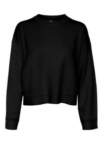 Véro Moda VERO MODA Damen Rundhalspullover "VMGOLD PIPING LS O-NECK PULLOVER GA", schwarz, modisch, Gr. M, unifarben, Strick, Obermaterial: 50% Viskose, 28%