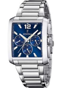 Festina Herren Chronograph, silber, Armbanduhren, Armbanduhr, Quarzuhr, Herrenuhr, Stoppfunktion, Edelstahlarmband