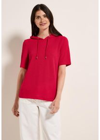 Cecil Damen Kapuzenshirtglazed apple rot, casual, Gr. L, unifarben, Stoff, 60% Viskose, 40% Polyester, Shirts, in Unifarbe