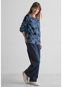 Cecil Damen Langarmbluse, blau, casual, Gr. L, bedruckt, Stoff, 100% Viskose, Blusen, aus softer Viskose