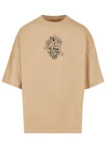 Merchcode Herren T-Shirt "Merchcode Herren Frida Kahlo - Te amo outline Huge Tee", beige, casual, Gr. XL, bedruckt, 100% Baumwolle, Shirts