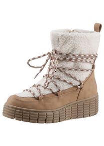Tamaris Damen Winterboots, Gr. 38, braun, Textil, Lederimitat, modisch, Schuhe, Keilabsatz, Plateau, Winterstiefel, Outdoorboots, vegane Verarbeitung
