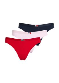 Damen Bikinislip "3 PACK BIKINI", Tommy Hilfiger Underwear, Gr. Lprimary rot, l pink rib, navy, Jersey, Obermaterial: 95% Baumwolle, 5% Elasthan,