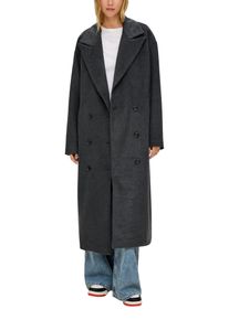 QS Damen Langmantel, grau, casual, Gr. L, Obermaterial: 44% Polyester, 17% Wolle, 15% Polyacryl, 11% Viskose, 9% Polyamid, 4% Baumwolle. Futter: 100%