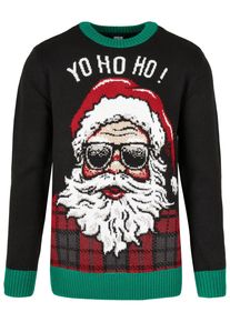 Urban Classics Herren Rundhalspullover "Urban Classics Herren Ho Ho Ho Sweater", schwarz, klassisch, Gr. M, mehrfarbig, 100% Polyacryl, Pullover
