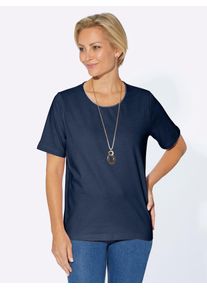 Casual Looks Damen Rundhalsshirt "Shirt", blau, Gr. 40, unifarben, 100% Baumwolle, Shirts
