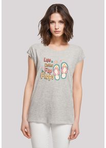 F4NT4STIC Damen T-Shirt "Life Is Better In Flip Flops", grau, casual, Gr. 4XL, Obermaterial: 100% Baumwolle, Shirts, Premium Qualität