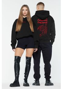 Harlem Soul Herren Kapuzensweatshirt, schwarz, casual, Gr. S, bedruckt, Material: 65% Baumwolle, 35% Polyester, Sweatshirts, mit weicher Innenseite
