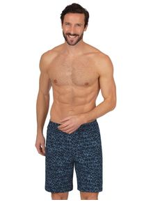 TRIGEMA Herren Bermudas "TRIGEMA Bermuda Shorts mit freundlichem Smiley-Motiv", blau, Basic, Gr. L, 100% Baumwolle, Hosen