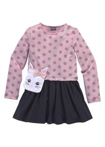 Kidsworld Mädchen Jerseykleid "für kleine Mädchen", rot, modisch, Gr. 92, gepunktet, mehrfarbig, bedruckt, Jersey, Obermaterial: 95% Baumwolle, 5%