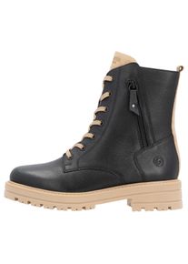 Remonte Damen Winterboots, Gr. 41, schwarz, Leder, casual, Schuhe, Blockabsatz, Winterstiefelette, Schnürboots mit Zierreißverschluss