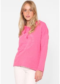 Zwillingsherz Damen Hoodie ""Moin"", pink, modisch, Gr. S, unifarben, Sweatware, Obermaterial: 70% Baumwolle, 30% Polyacryl, Sweatshirts, mit Kapuze