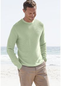Herren Strickpullover, grün, casual, Gr. L, AUTHENTIC LE JOGGER, unifarben, Strick, Obermaterial: 100% Baumwolle, Pullover, mit Double-Layer Optik,