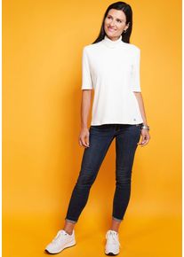 Seidel Moden Damen Rollkragenshirt, weiß, Basic, Gr. 44, unifarben, Jersey, Obermaterial: 69% Polyester, 28% Viskose, 3% Elasthan, Shirts, mit
