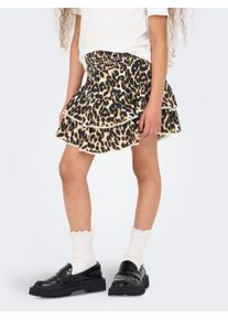 KIDS Only Mädchen Sommerrock "KOGGLOW LIFE TAPED EDGE SKORT AOP WVN", schwarz, modisch, Gr. 152, bedruckt, Jersey, Obermaterial: 100% Viskose, Röcke