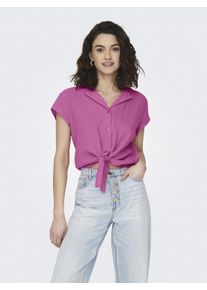 Only Damen Kurzarmbluse "ONLTHYRA LIFE CAPSLEEVE SHIRT WVN", rot, casual, Gr. XS, unifarben, Web, Obermaterial: 100% Baumwolle, Blusen