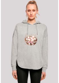 F4NT4STIC Damen Kapuzenpullover "Osterei Nest Korb Dekor", grau, casual, Gr. S, Obermaterial: 100% Baumwolle, Pullover, Premium Qualität