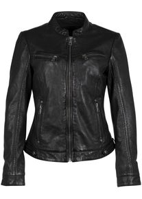 Mauritius Damen Lederjacke "MWJanka", schwarz, modisch, Gr. M, unifarben, Obermaterial: 100% Schafsleder. Futter: 100% Baumwolle. Ärmelfutter: 100%