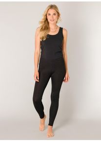 Base Level Damen Leggings "Ybica", schwarz, Basic, Gr. 46, unifarben, Jersey, Obermaterial: 94% Viskose, 6% Elasthan, Hosen, In weicher und