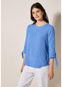 Cecil Damen Klassische Bluse, blau, casual, Gr. M, unifarben, Web, 100% Baumwolle, Blusen, aus reiner Baumwolle