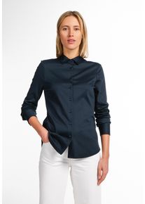 Eterna Damen Hemdbluse "FITTED", blau, casual, Gr. 38, 100% Baumwolle, Blusen, EASY IRON (bügelleicht)