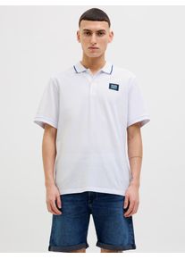 Jack & Jones JACK & JONES Herren Poloshirt "JJHUDSON POLO SS", weiß, modisch, Gr. XXL, unifarben, Jersey, Obermaterial: 100% Baumwolle, Shirts