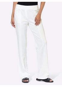 Heine Damen Sweathose, weiß, Gr. 36, unifarben, 82% Baumwolle, 18% Polyester, Hosen
