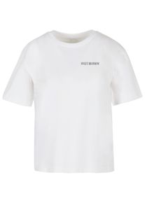 MISS TEE Herren T-Shirt "Miss Tee Damen Sweet Blossom And Beauty Tee", weiß, casual, Gr. S, bedruckt, 100% Baumwolle, Shirts