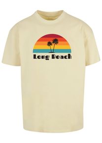 Merchcode Herren T-Shirt "Merchcode Herren Long Beach Heavy Oversize Tee-BY102", gelb, casual, Gr. M, bedruckt, 100% Baumwolle, Shirts