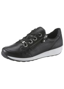 Ara Damen Sneaker "OSAKA", Gr. 5, schwarz, Leder, unifarben, sportlich, Schuhe, Freizeitschuh, Halbschuh, Schnürschuh in bequemer Schuhweite G