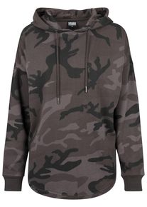Urban Classics Damen Rundhalspullover "Urban Classics Damen Ladies Oversized Camo Hoody", grün, casual, Gr. XS, 60% Baumwolle, 40% Polyester, Pullover