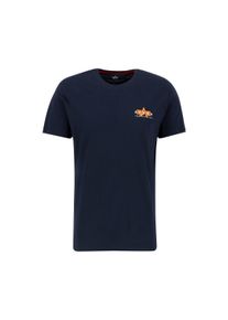 Herren T-Shirt "Alpha Industries Men - T-Shirts Puff Print Logo BP T", blau, Gr. S, Alpha Industries, Obermaterial: 100% Baumwolle, Shirts