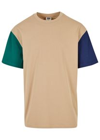 Urban Classics Herren T-Shirt "Urban Classics Herren Organic Oversized Colorblock Tee", beige, casual, Gr. XL, mehrfarbig, 100% Baumwolle, Shirts