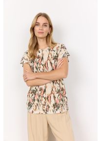 soyaconcept Damen T-Shirt "SC-ARETHA 38"peach pink combi, modisch, Gr. XXL, gemustert, Single Jersey, Obermaterial: 100% Polyester, Shirts