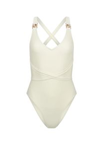 MODA MINX Damen Badeanzug "Amour", beige, elegant, Gr. XS, unifarben, 82% Polyamid, 18% Elasthan, Badeanzüge, mit tollem Steinbesatz