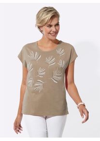 Classic Basics Damen Rundhalsshirt "Shirt", beige, Gr. 38, unifarben, 100% Baumwolle, Shirts
