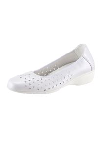 CLASSIC Damen Ballerina, Gr. 37, weiß, Glattleder, modisch, Schuhe