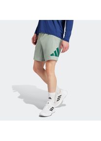 Herren Shorts "TRAIN ESSENTIALS LOGO TRAINING"silber grün, collegiate grün, sportlich, Gr. XXL, adidas Performance, Web, Obermaterial: 100%