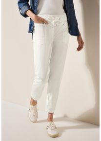 Cecil Damen Stoffhose "Style Chelsea", weiß, casual, Gr. XS, unifarben, Web, Obermaterial: 98% Baumwolle, 2% Elasthan, Hosen, mit Kordelzug