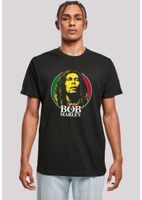 F4NT4STIC Herren T-Shirt "Bob Marley Logo Badge Reggae Music", schwarz, casual, Gr. M, Obermaterial: 100% Baumwolle, Shirts, Premium Qualität, Musik,