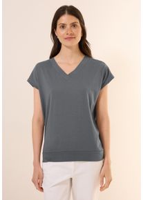 Cecil Damen T-Shirt, grau, casual, Gr. L, unifarben, Web, Stoff, 50% Baumwolle, 50% Modal, Shirts, im soften Baumwoll-Mix